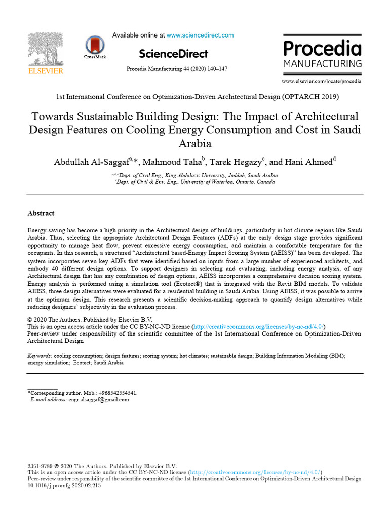 Towards Sustainable Building Design The Impact of | PDF | Energy ...