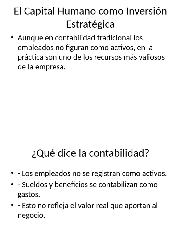 Capital Humano Como Inversion Estrategica | PDF
