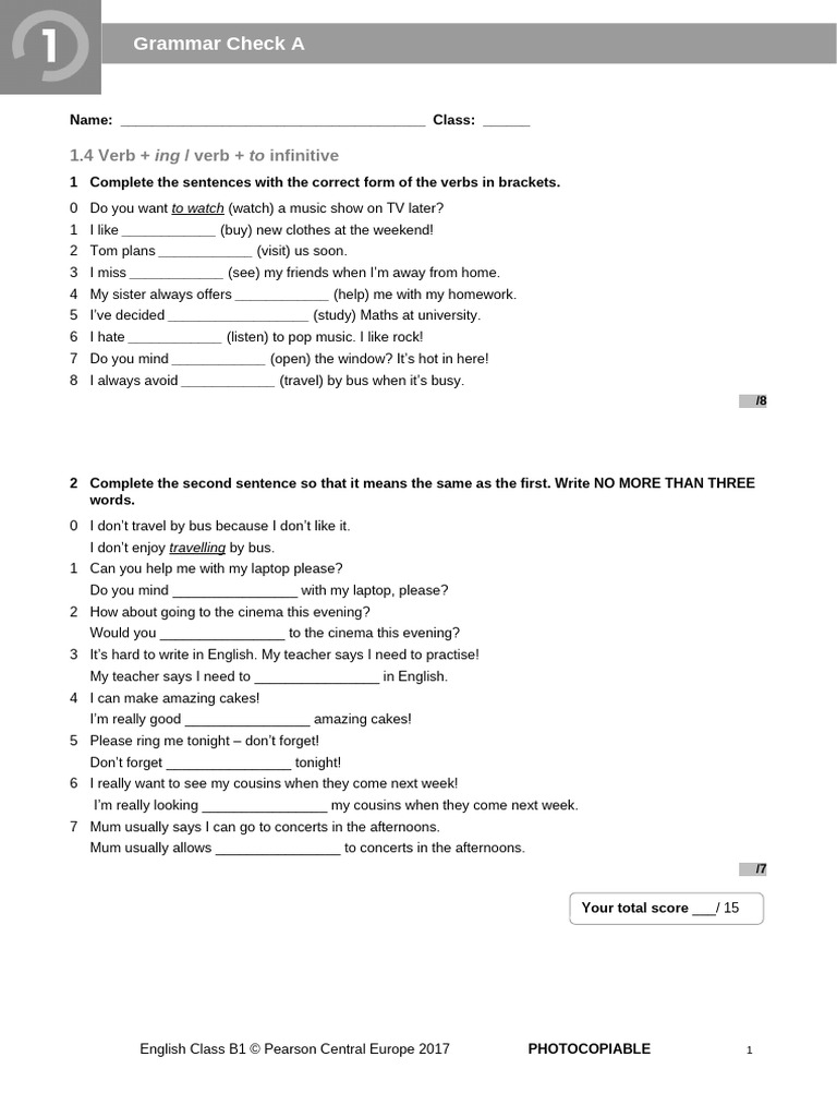 Grammar Exercises: Verb Forms and Phrases | PDF