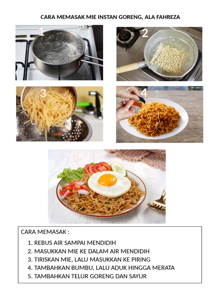 Cara Memasak Mie Instan Goreng | PDF
