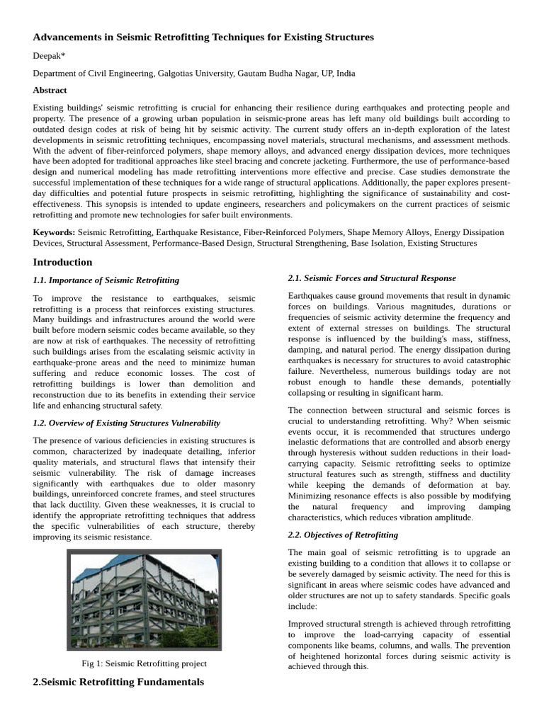 Seismic Retrofitting Techniques Explained | PDF | Earthquake ...