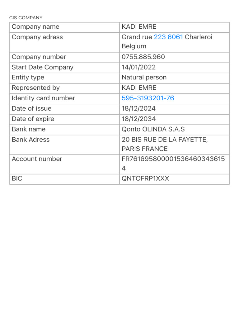 CIS Company Details: Kadi Emre | PDF