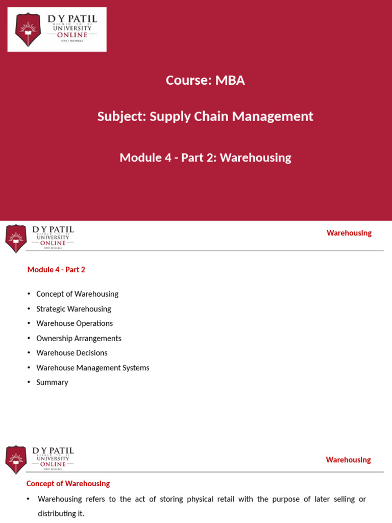 Strategic Warehousing in Supply Chain Management | PDF | Warehouse ...