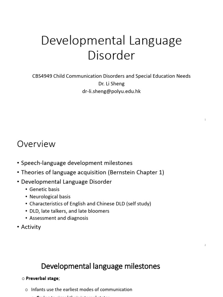 DLD BALSS 2025 Week 2 Lecture Notes | PDF | Language Acquisition ...