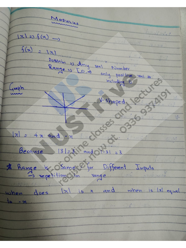 Modulus-Absolute Function - NUSTrive by Nowsherwan | PDF