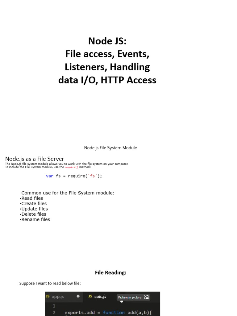Node.js File System and Event Handling | PDF | Json | Computer File