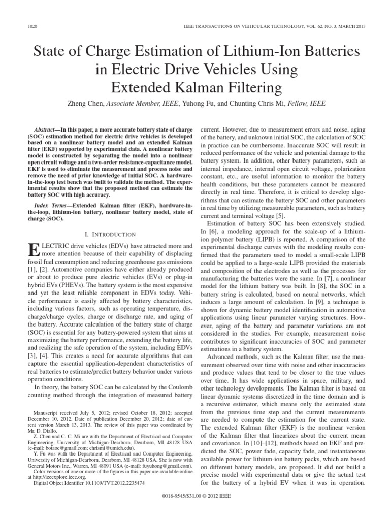 State of Charge Estimation of Lithium-Ion Batteries in Electric Drive ...