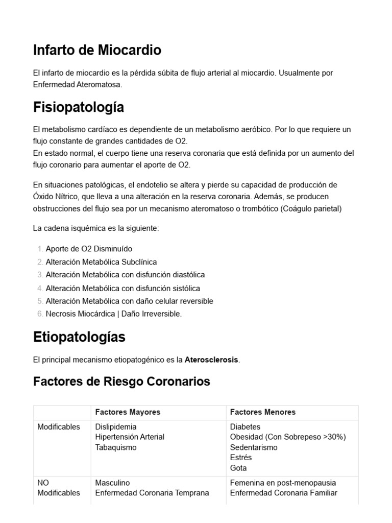 Infarto de Miocardio | PDF | Infarto de miocardio | Medicina Interna