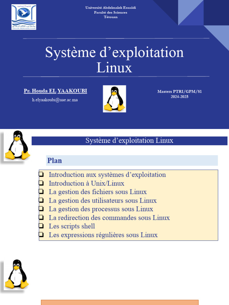 Introduction au système Linux 2024-2025 | PDF | Unix | Système d ...