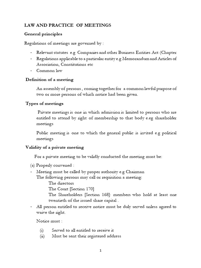 Meeting Regulations and Procedures Guide | PDF | Quorum | Voting