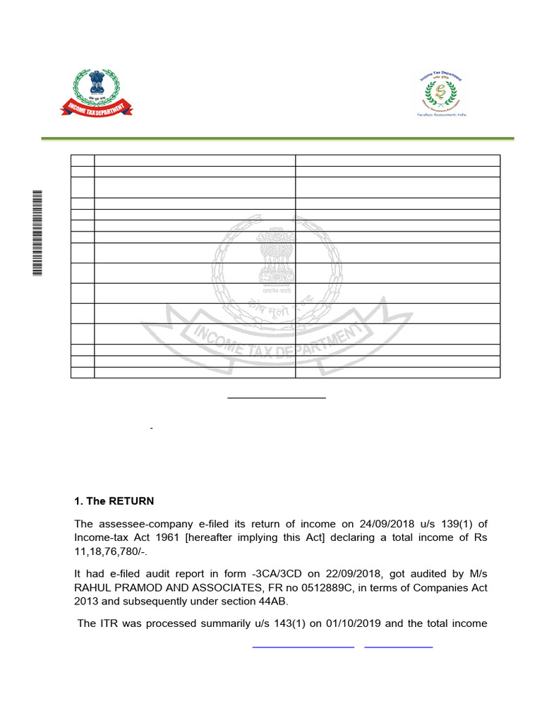 Income Tax Assessment Order for Vintek Circuits | PDF | Interest | Loans
