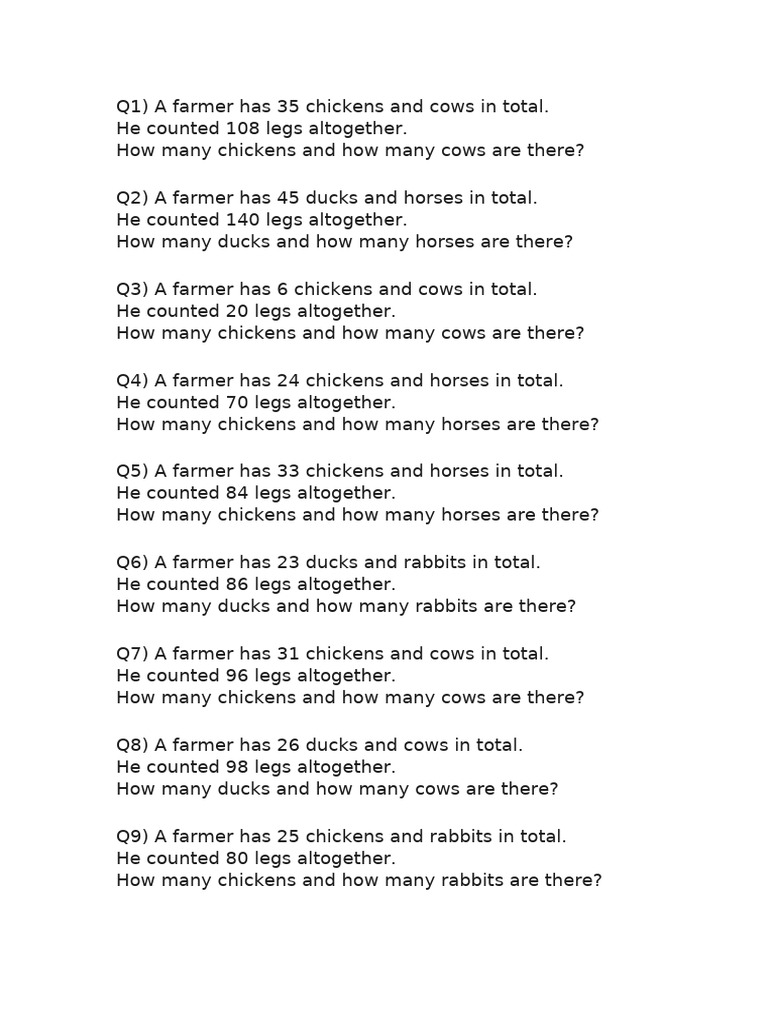 100 Chicken and Rabbit Questions and Answers | PDF | Mammal Ecology ...