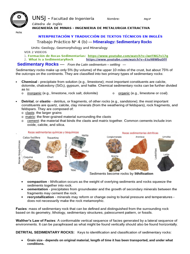 Sedimentary Rocks: Types and Features | PDF | Sedimentary Rock ...