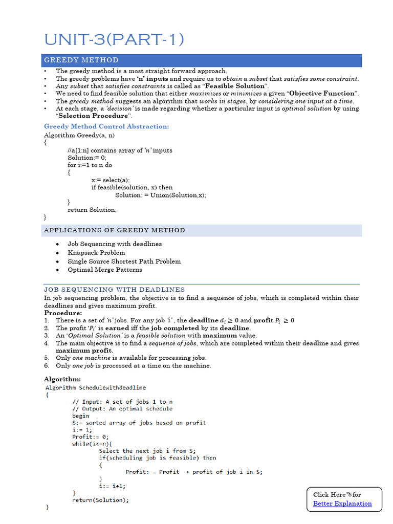 Greedy Method in Algorithms Explained | PDF | Mathematical Optimization ...