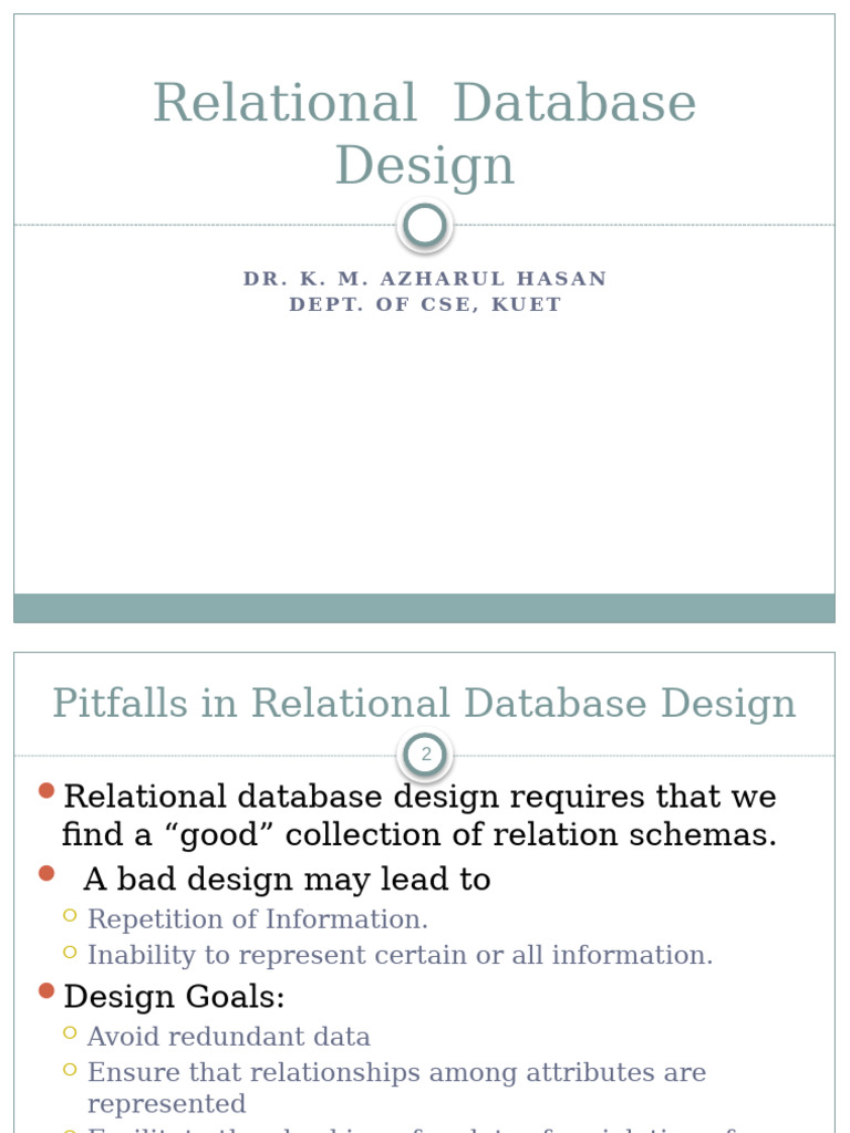 L5 RelationalDBDesign | PDF | Data Management | Information Retrieval
