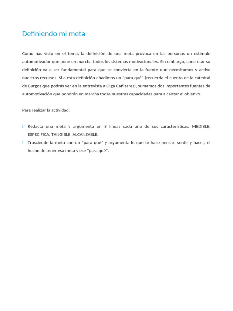 Definiendo Mi Meta | PDF