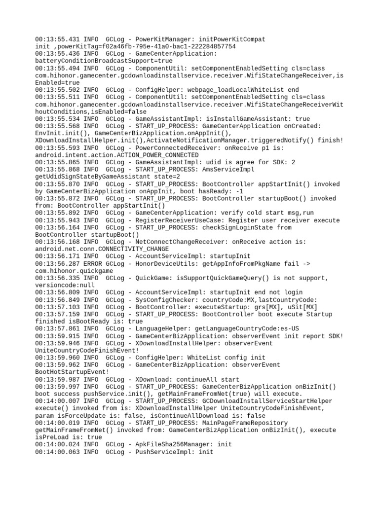 GameCenter Application Startup Log | PDF | Computing | Software