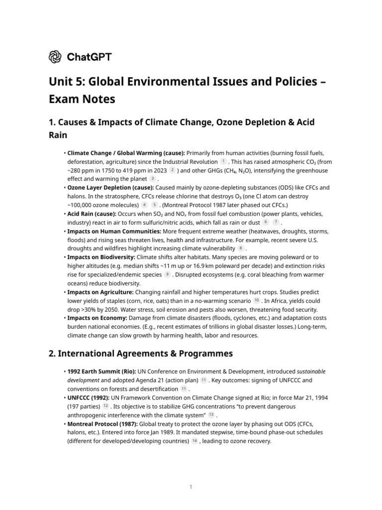 Climate Change and Environmental Policies | PDF | Ozone Depletion ...