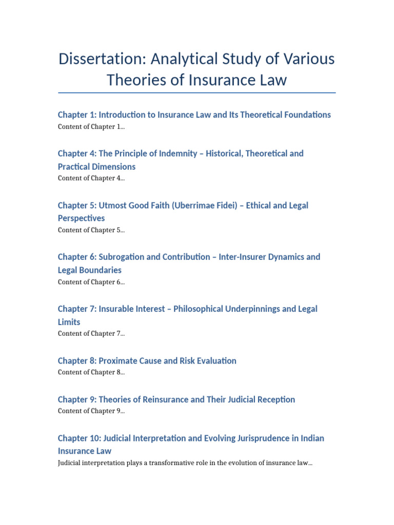 Theories of Insurance Law Explained | PDF