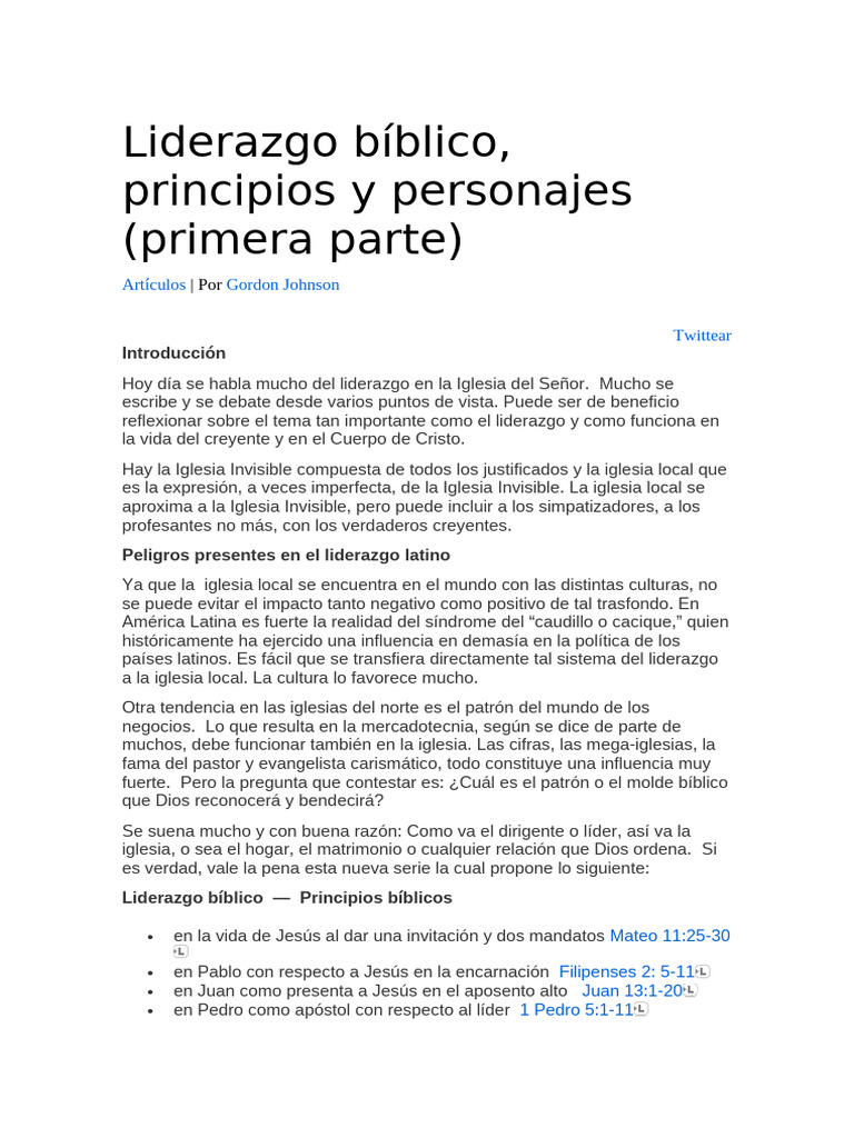 Liderazgo Bíblico en la Iglesia | PDF | Iglesia cristiana | Jesús