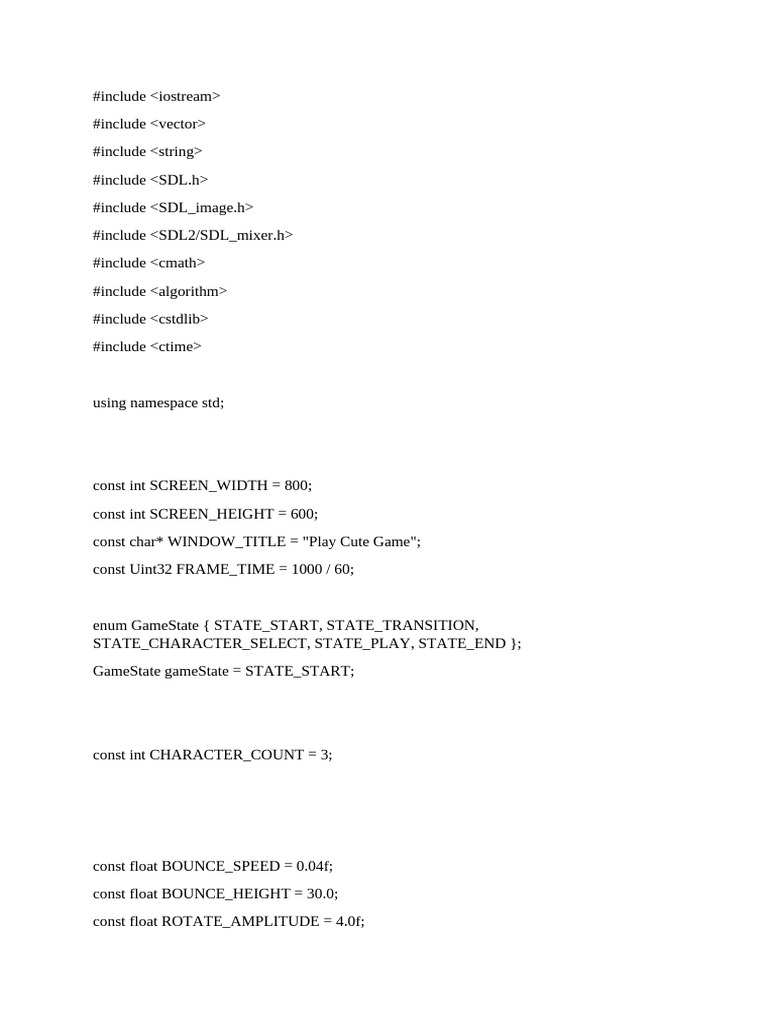 SDL Character Rendering in C++ Game | PDF | Software Development ...