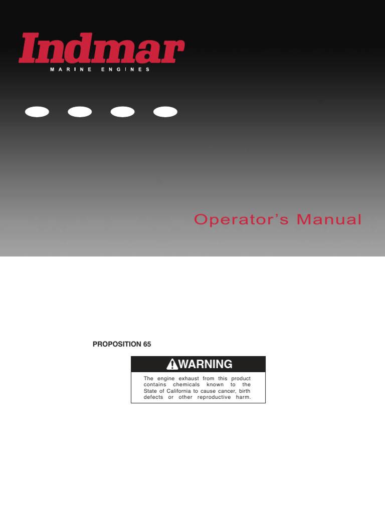 Indmar Engine Operator's Manual | PDF | Engines | Engine Technology