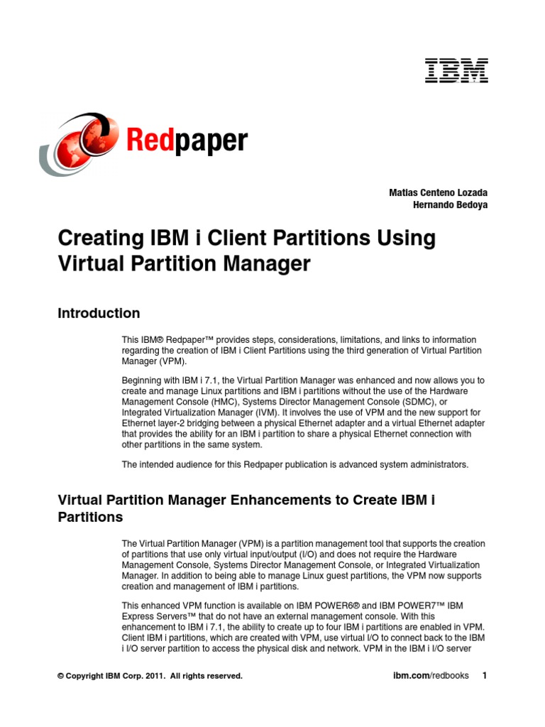 Creating IBM I Client Partition | PDF | Computer Network | Network ...