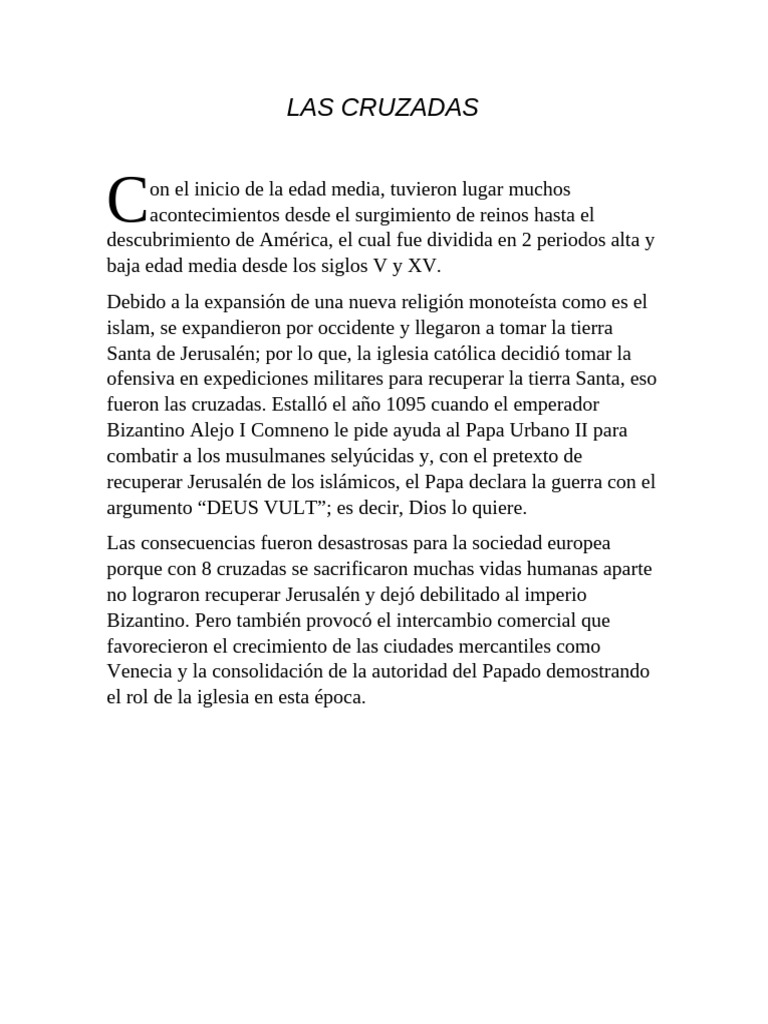 Impacto de las Cruzadas en Europa | PDF