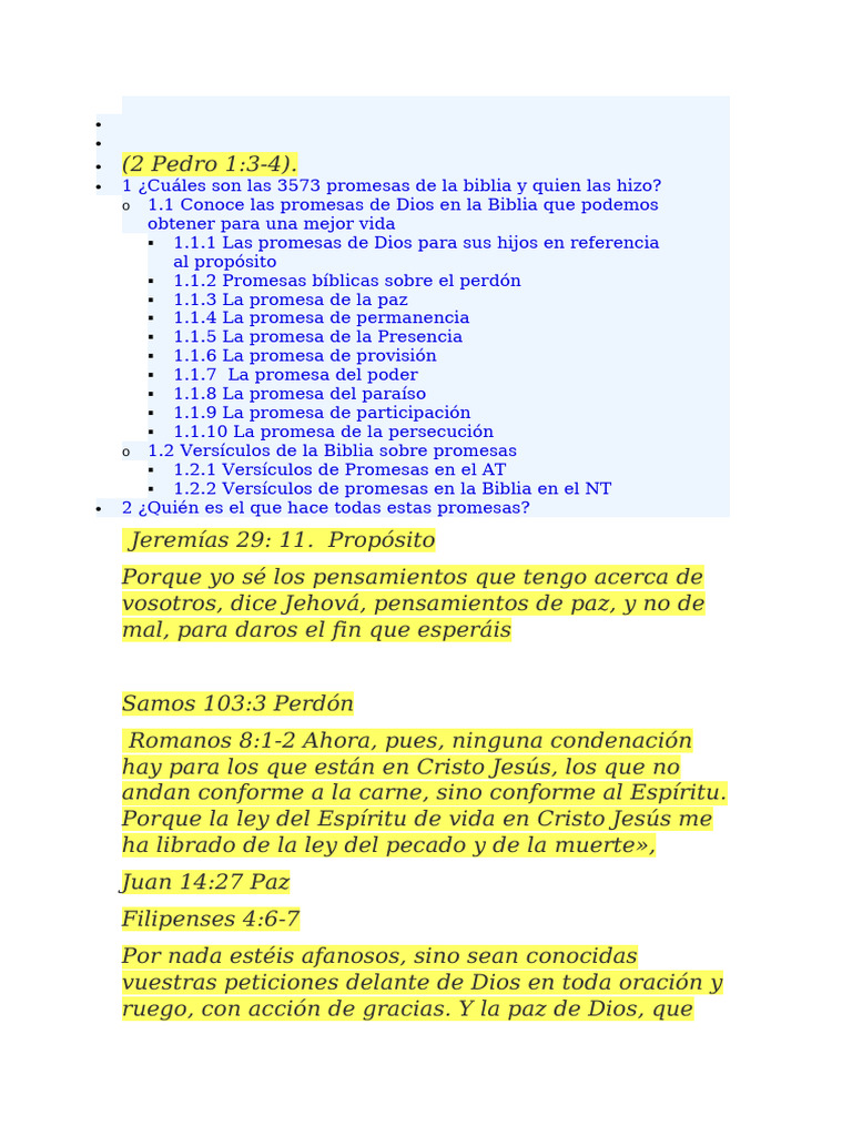 3573 Promesas de Dios en la Biblia | PDF | Cristo (título) | Creencia ...
