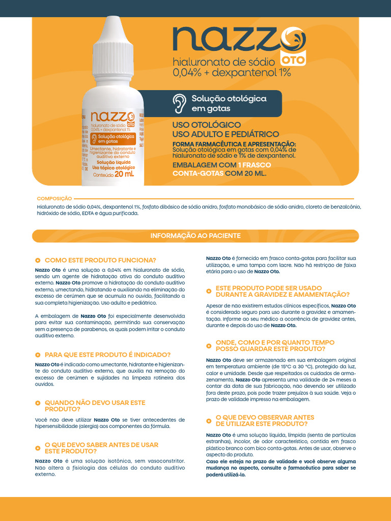 Uso e Indicações de Nazzo Oto | PDF | Farmacêutico | Orelha