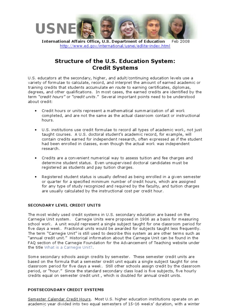 Understanding U.S. Education Credit Systems | PDF | Carnegie Unit And ...