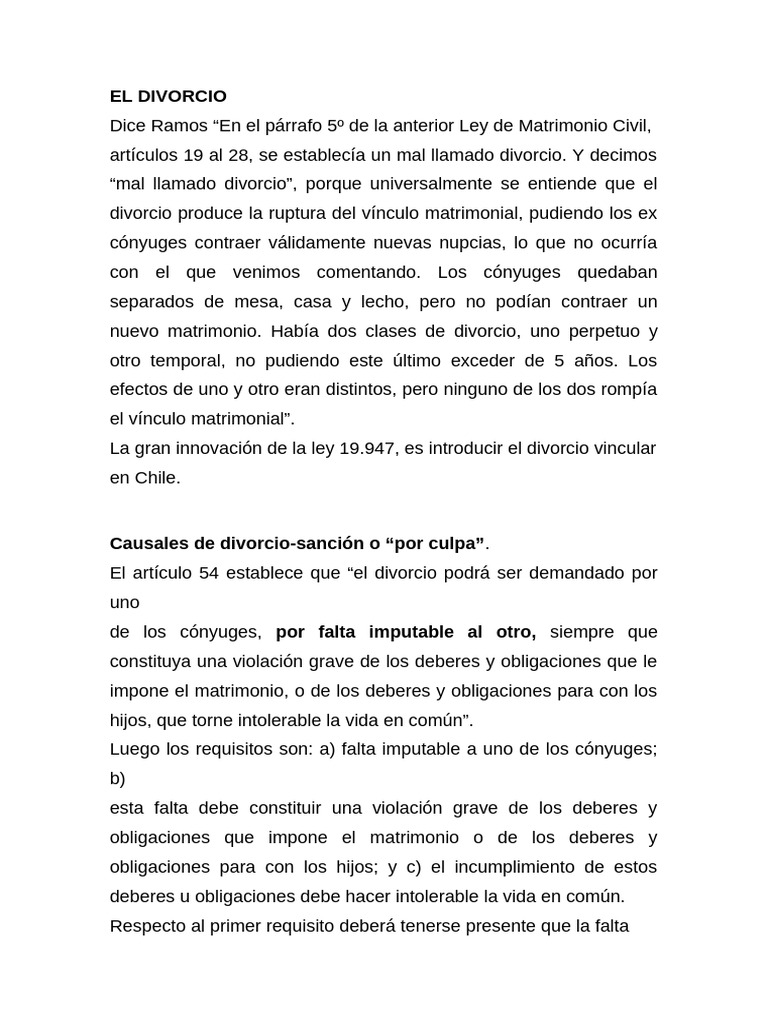 Divorcio en Chile: Causales y Efectos | PDF | Propiedad de la comunidad ...
