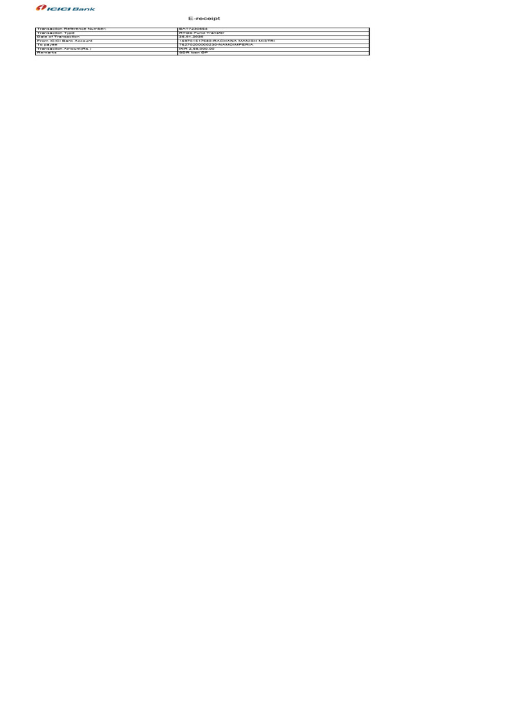 E-Receipt for RTGS Fund Transfer | PDF