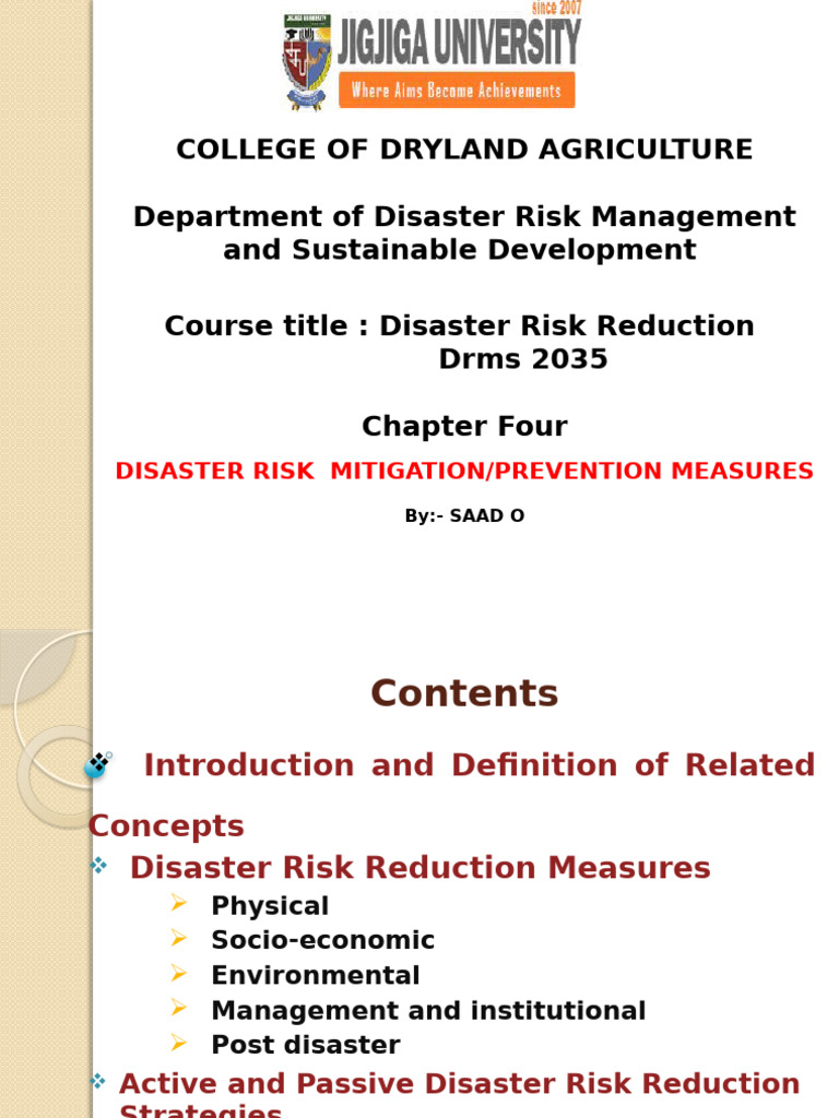 Disaster Risk Mitigation Strategies Guide | PDF | Disaster Risk ...