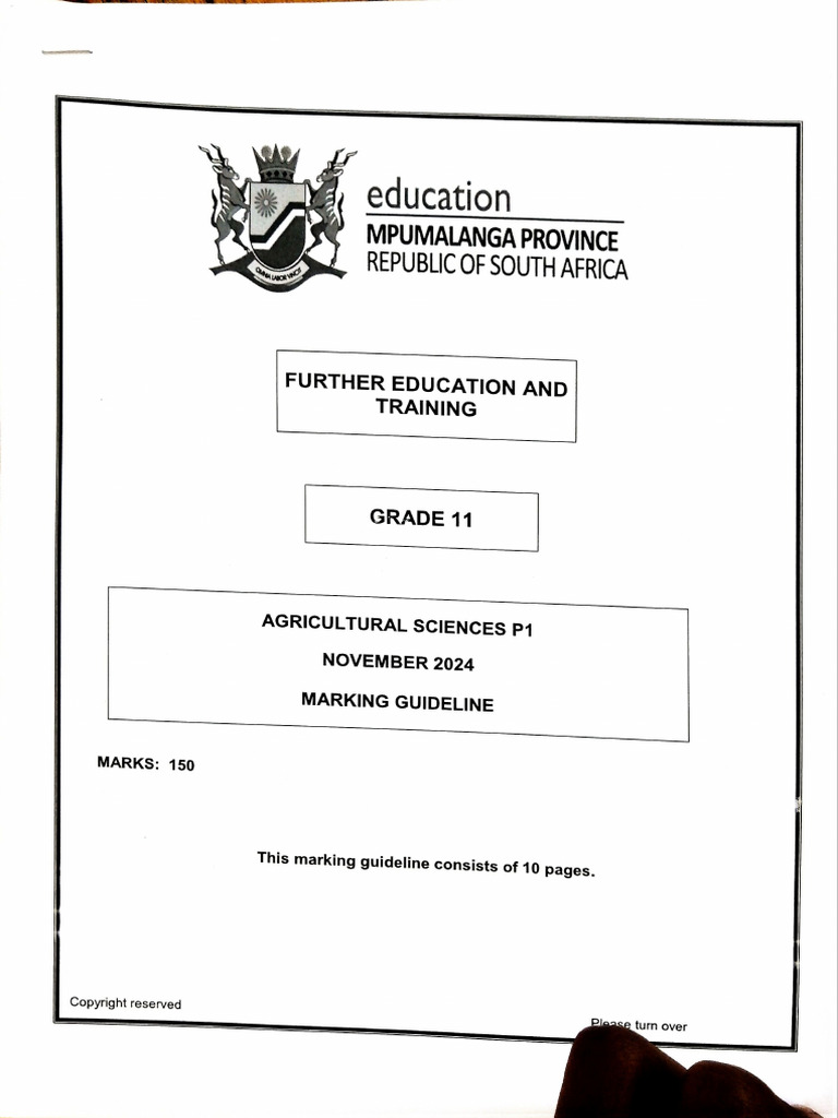 Agricultural Science November Memo | PDF
