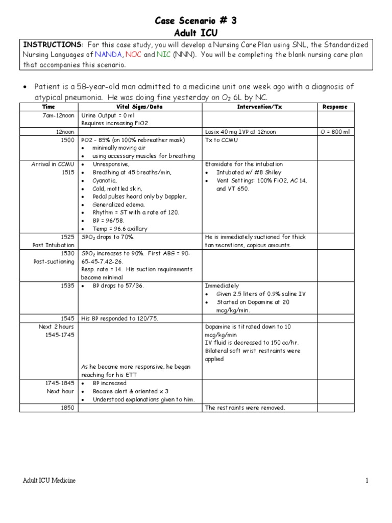 Nursing Care Plan 6 Impaired Gas Exchange Intensive Care Unit Respiratory System