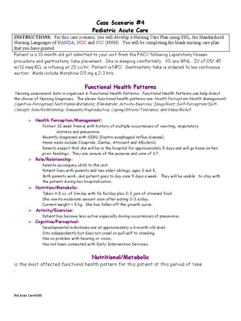 Nursing Care Plan 5 Altered Nutrition: Less than body requirements
