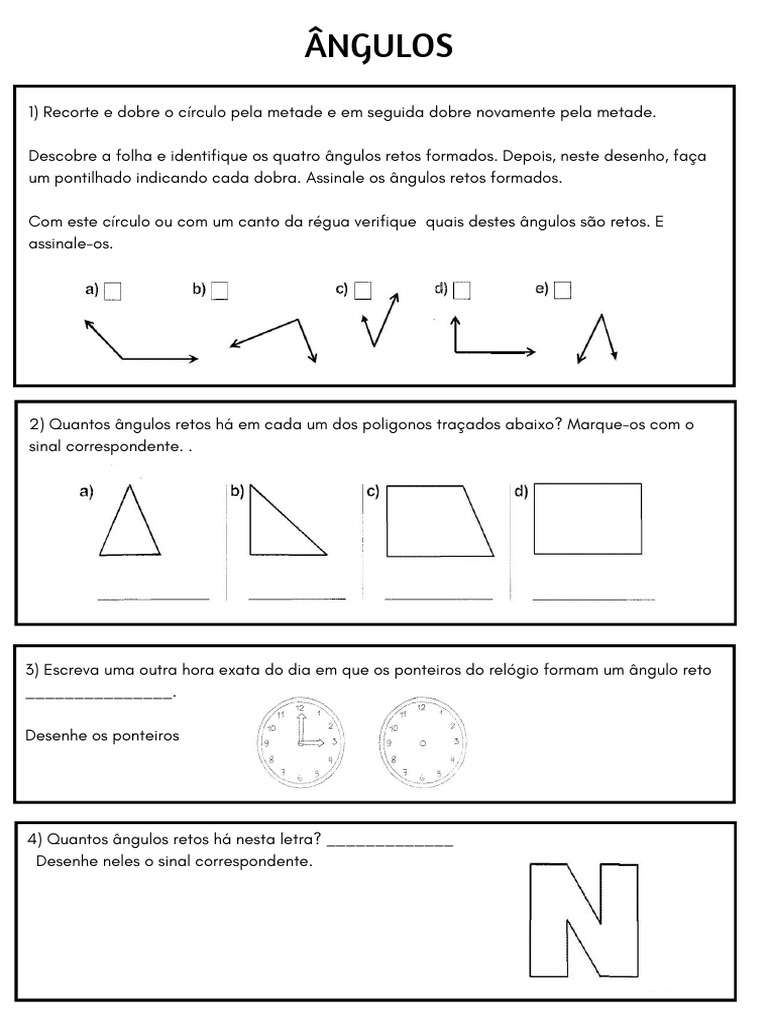 Identificação de Ângulos Retos em Figuras | PDF