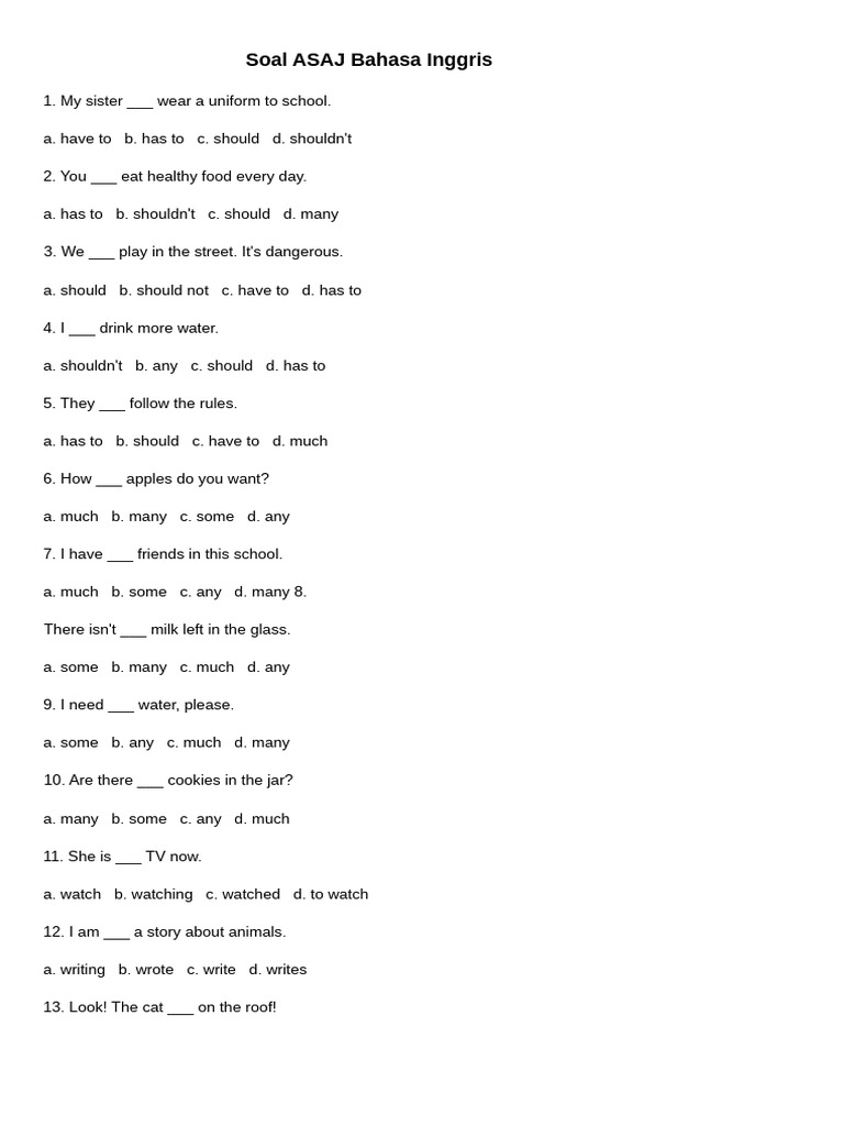 ASAJ English Practice Questions | PDF