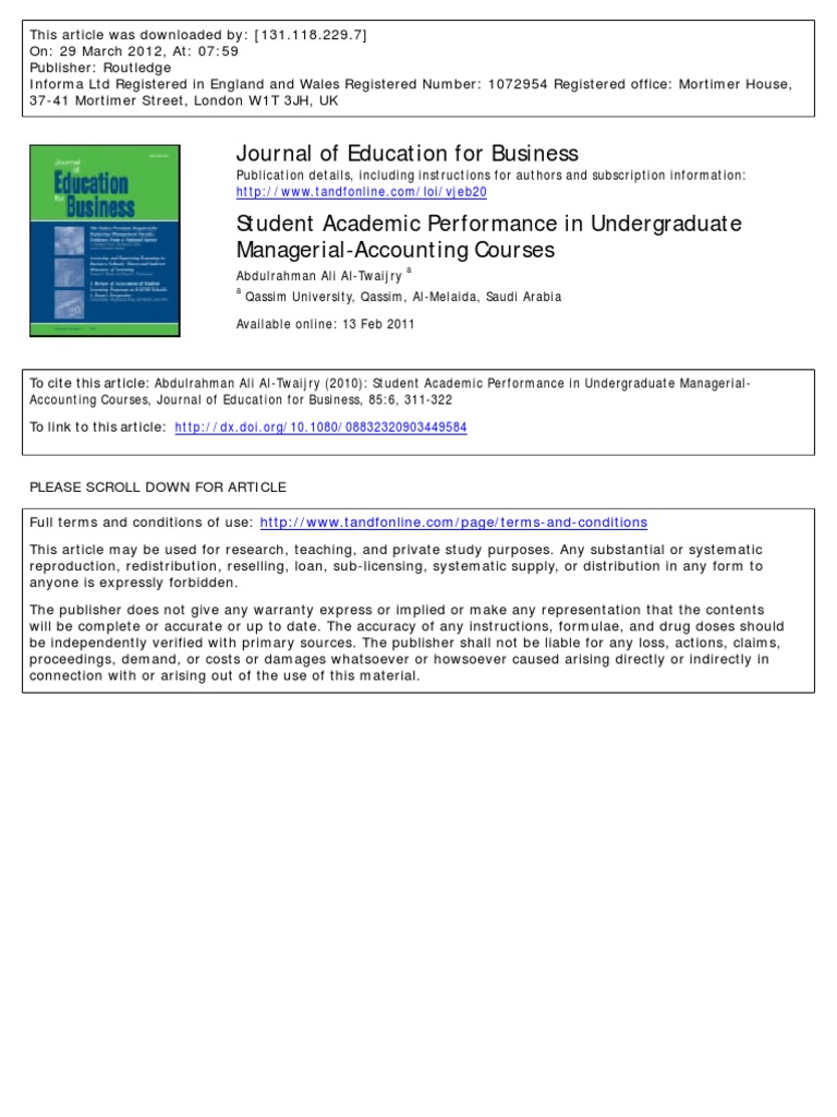 Student Academic Performance | PDF | University And College Admission ...