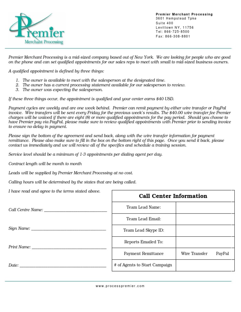Call Centre Contract | PDF | Call Centre | Pay Pal