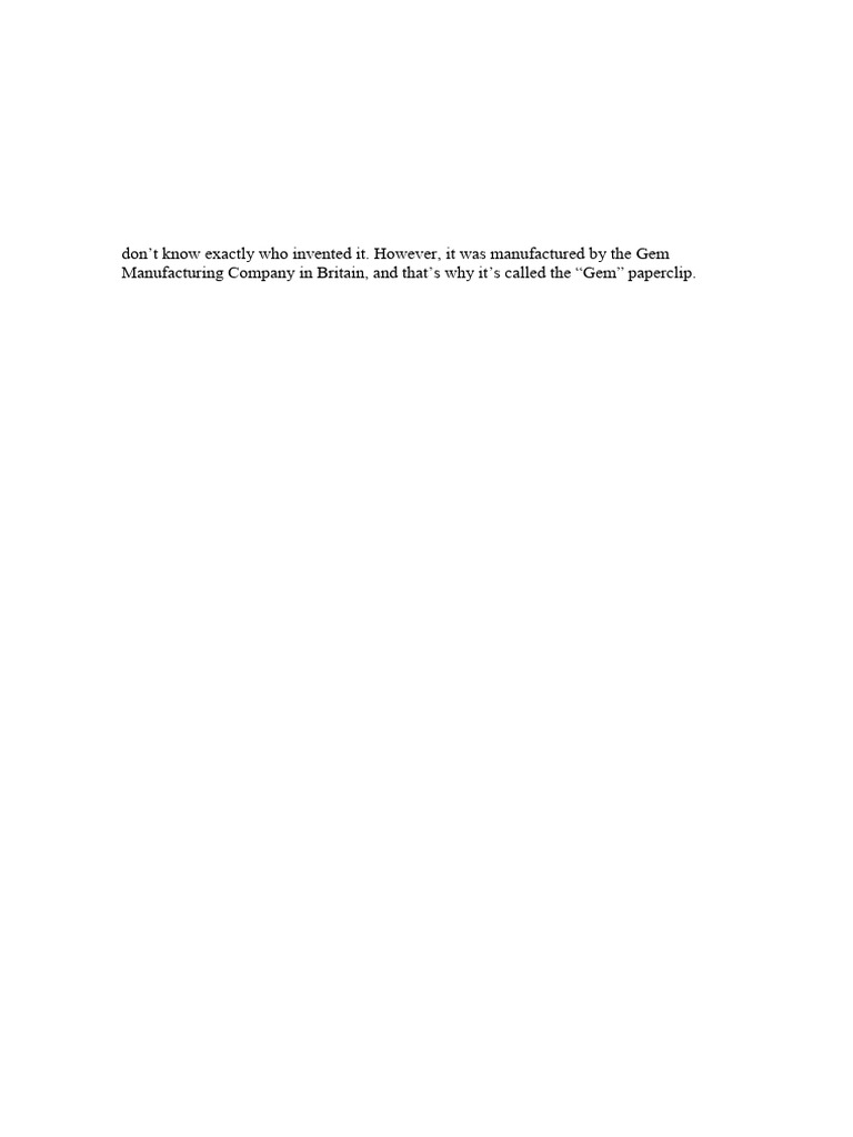History and Invention of the Paperclip | PDF