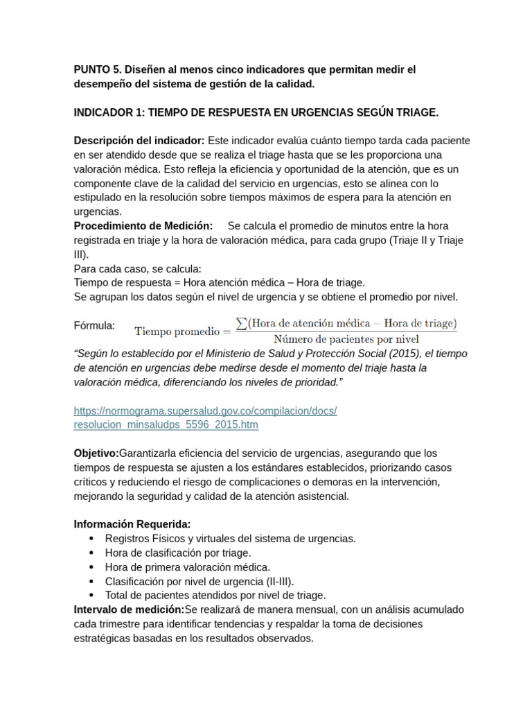 Indicadores de Calidad en Salud Hospitalaria | PDF | Cuidado de la ...