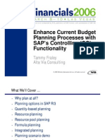 Enhance Current Budget Planning Processes With SAP's Controlling (CO) Functionality
