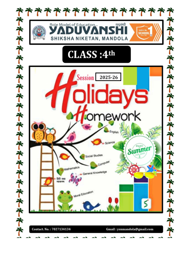 Class:4: Contact. No.: 7027134134 | PDF | Computing