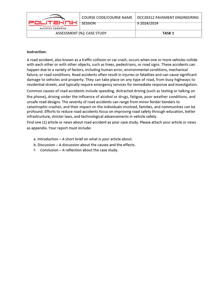 Study Case 1 - 20250120 - 152315 - 0000 | PDF | Traffic Collision | Road