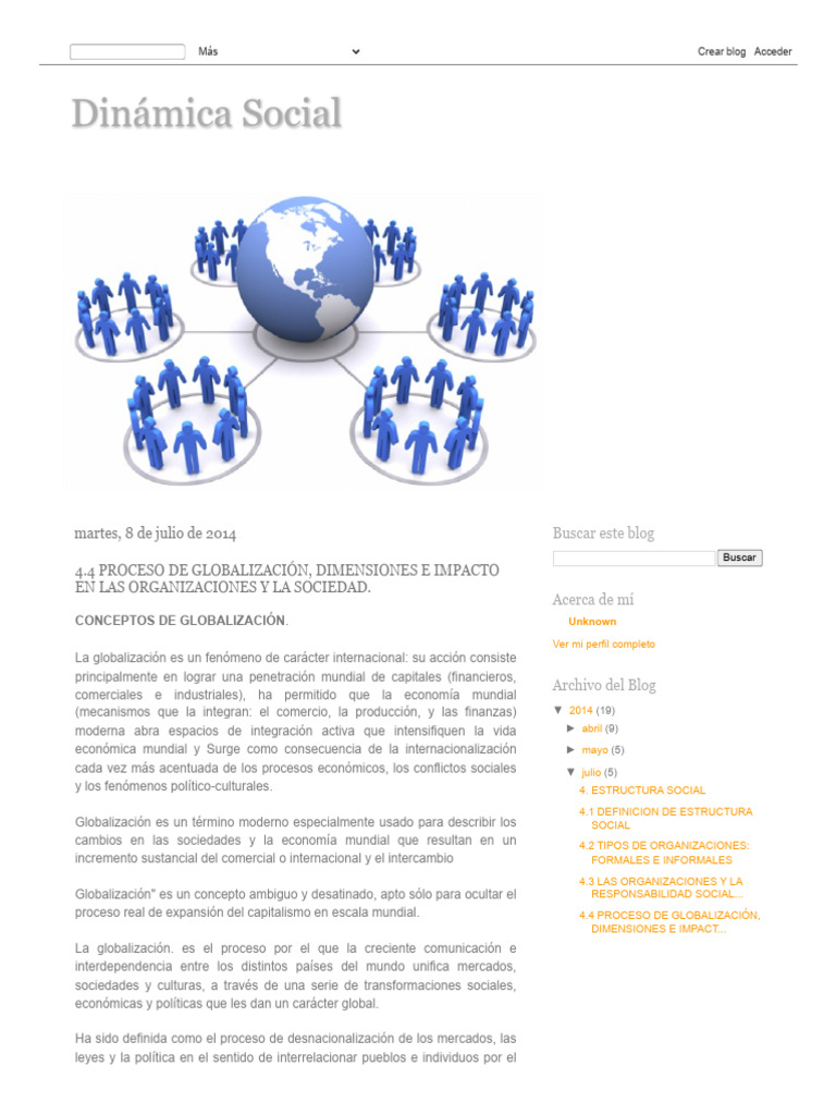 Impacto de la Globalización en Organizaciones | PDF | Globalización ...