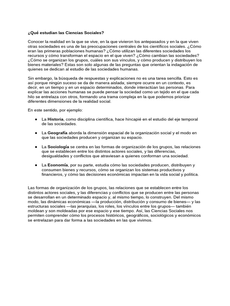 Estudio de las Ciencias Sociales | PDF | Sociedad | Geografía