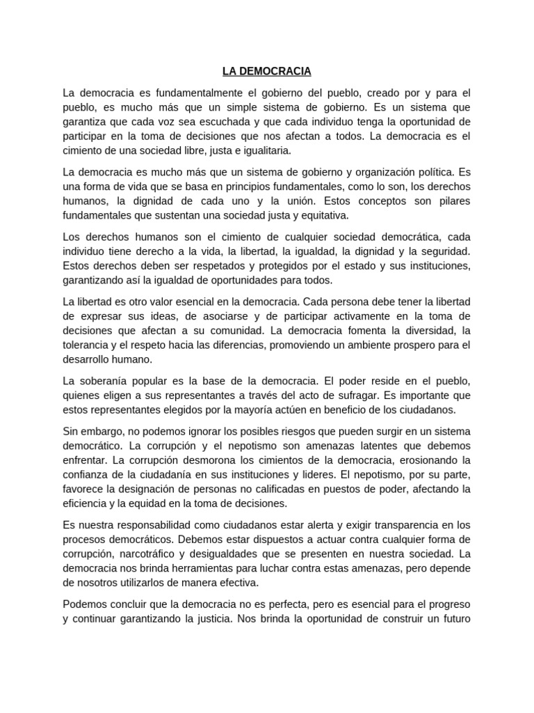 Valores y principios de la democracia | PDF | Democracia | Ideologías ...