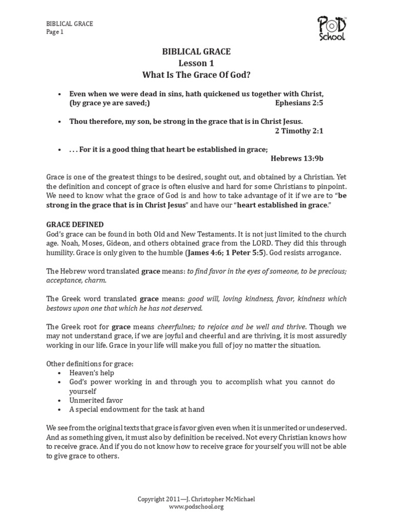 Understanding Biblical Grace Concepts | PDF | Grace In Christianity ...